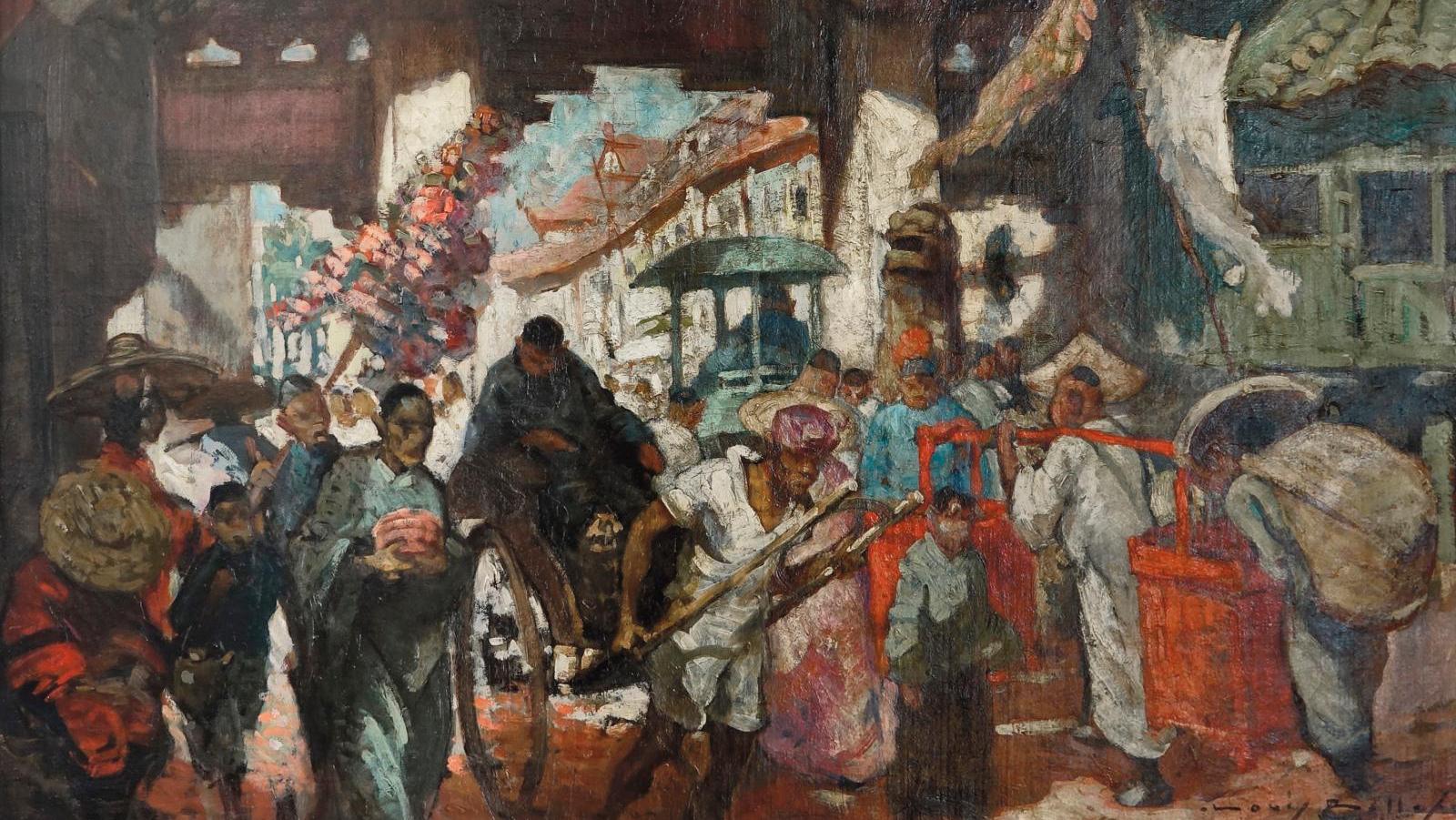 Louis Rollet (1895-1988), La Porte de Yunnan-fou, huile sur toile, 81 x 100 cm. Adjugé :... La porte de l’Indochine par Rollet, Fouqueray, Aymé...