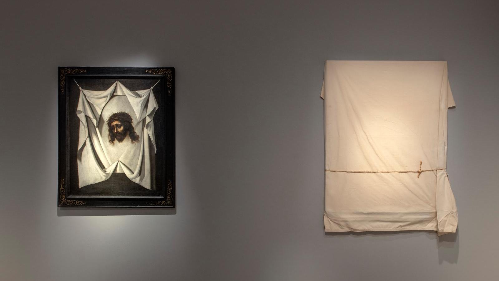 Christo, Wrapped Painting, 1968, with The Veil of Saint Veronica by Francisco De... Frieze Masters: Out with the New, In with the Old