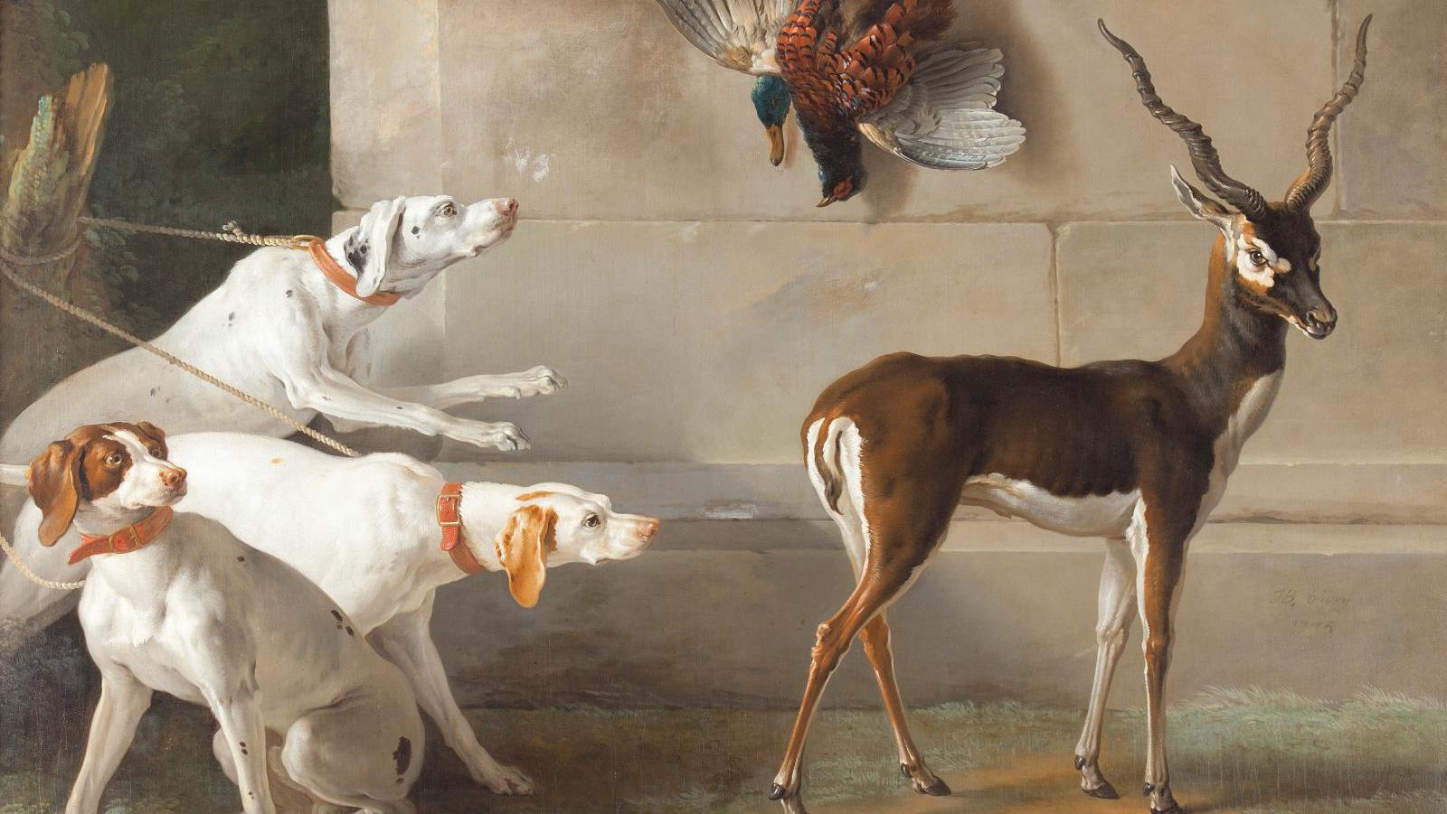 Jean-Baptiste Oudry (1686-1755), Trois chiens devant une antilope, (Three Dogs before... Royal Animals and Political Beasts During the Enlightenment