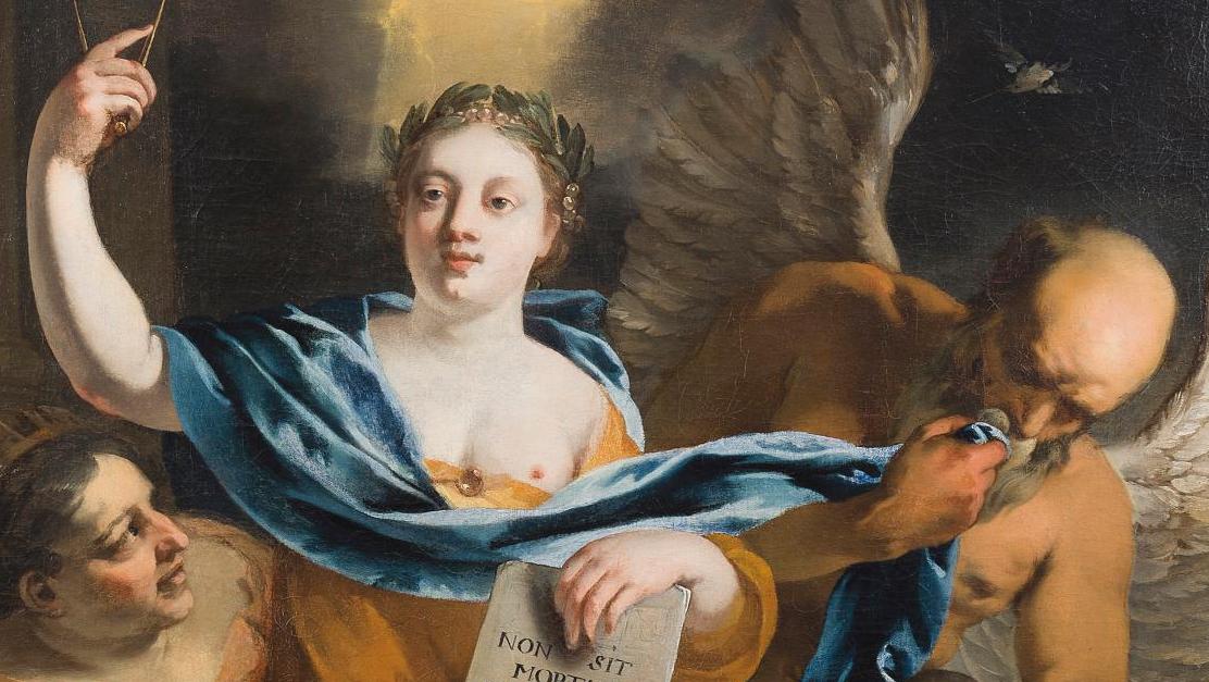 Isaac Moillon (1614-1673), Allégorie, huile sur toile, 125 x 98 cm (détail). Estimation :... Collection Christian et Isabelle Adrien, entre dessins et tableaux anciens