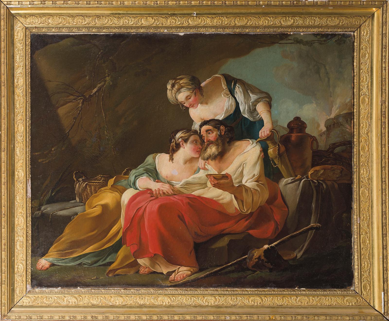 Joseph-Marie Vien (1716-1809), Loth et ses filles, huile sur toile 63 x 81 cm (détail). Estimation : 15 000/20 000 €