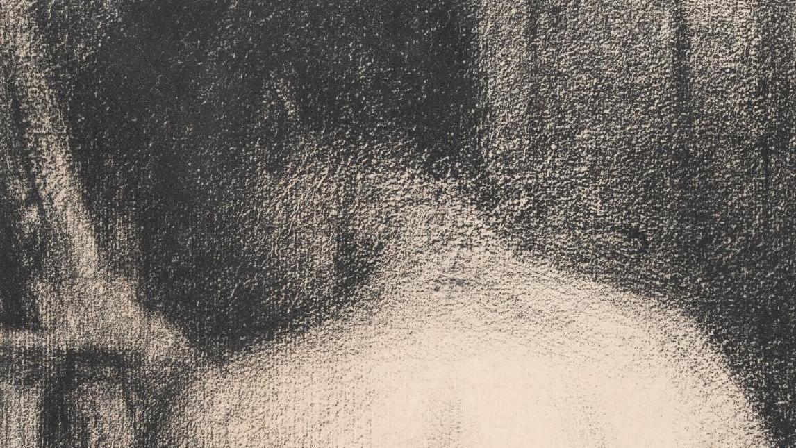 Georges Seurat (1859-1891), Torse d’homme nu près d’un chevalet (étude pour Une baignade... Signac collectionneur au musée d'Orsay