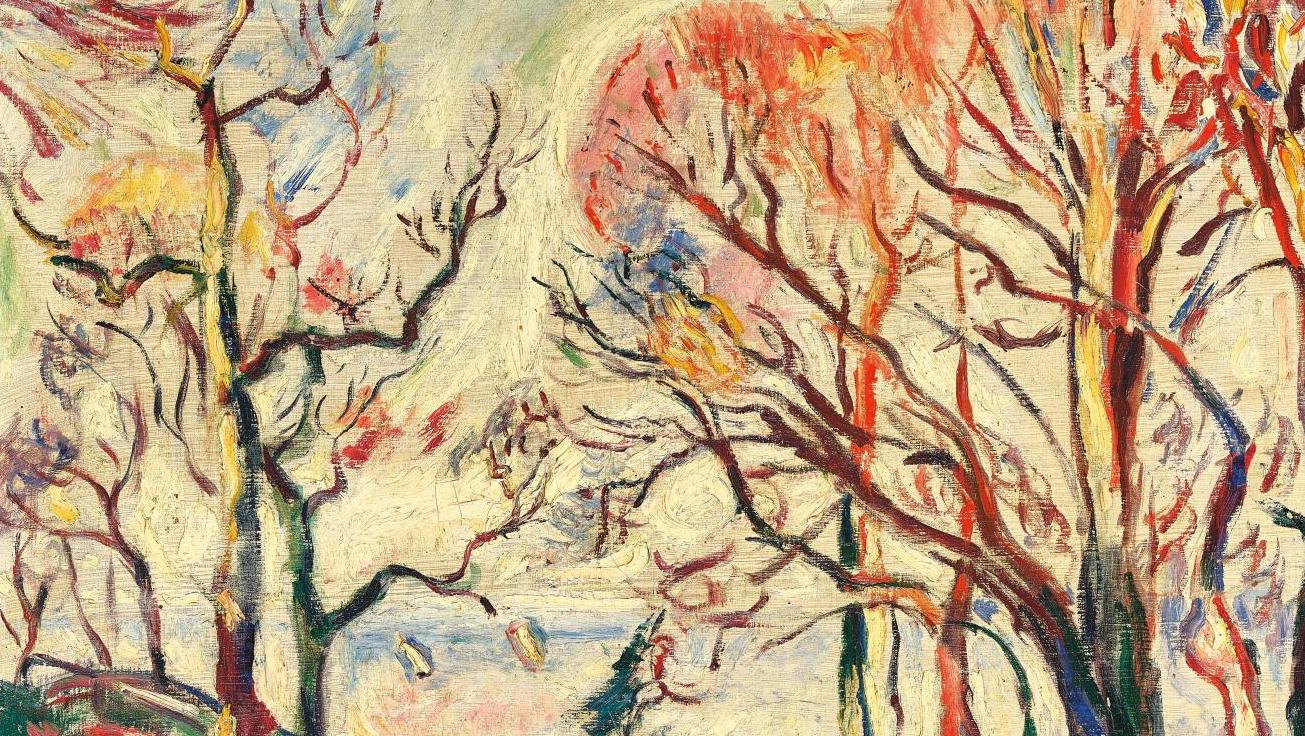Othon Friesz (1879-1949), Paysage avec arbres, 1907, huile sur toile, 73 x 60 cm.... Othon Friesz,  le dernier Fauve