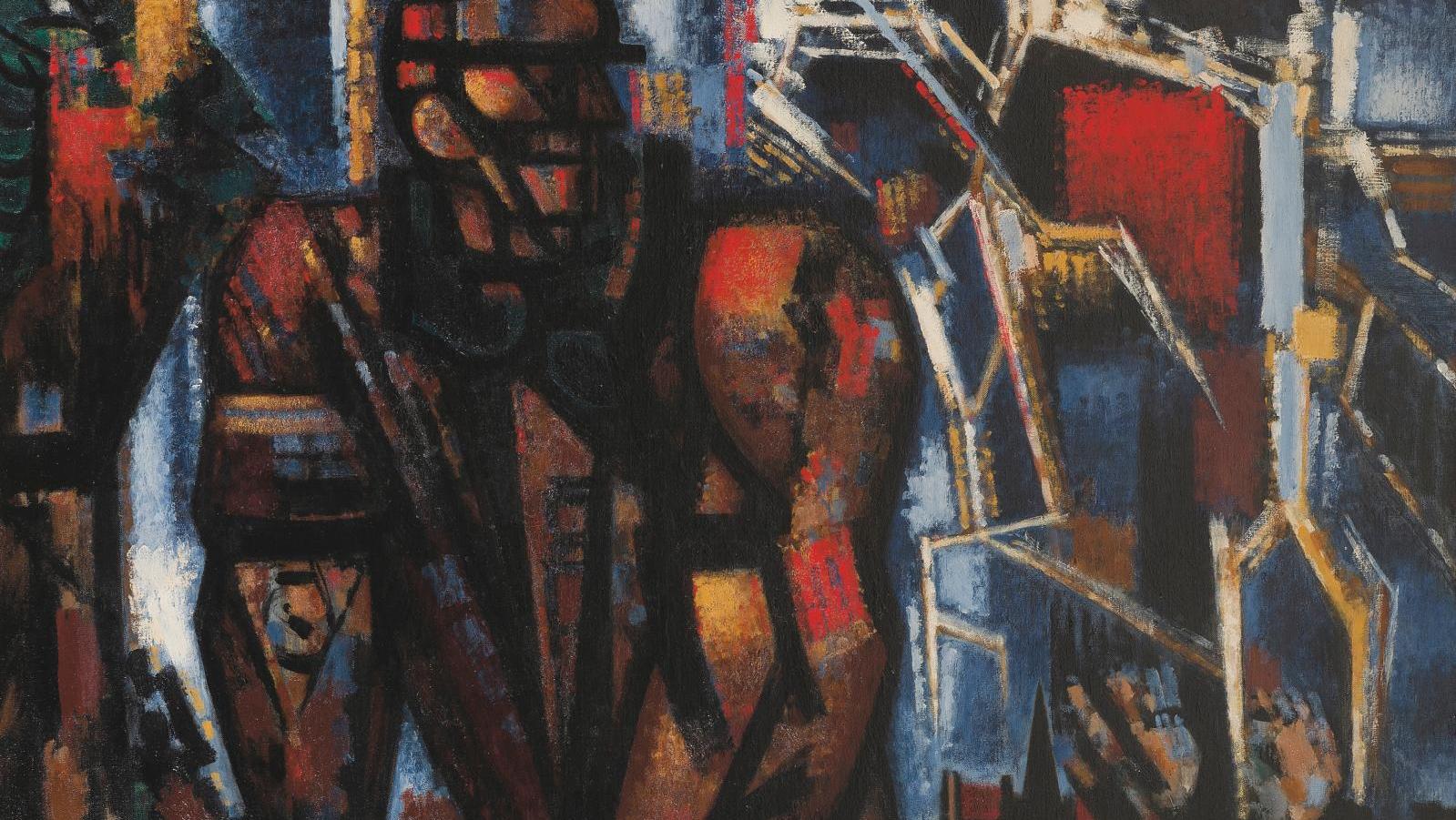 Marcel Gromaire (1892-1971), Paysan fuyant l’orage, 1945, huile sur toile signée... Gromaire et le monde paysan
