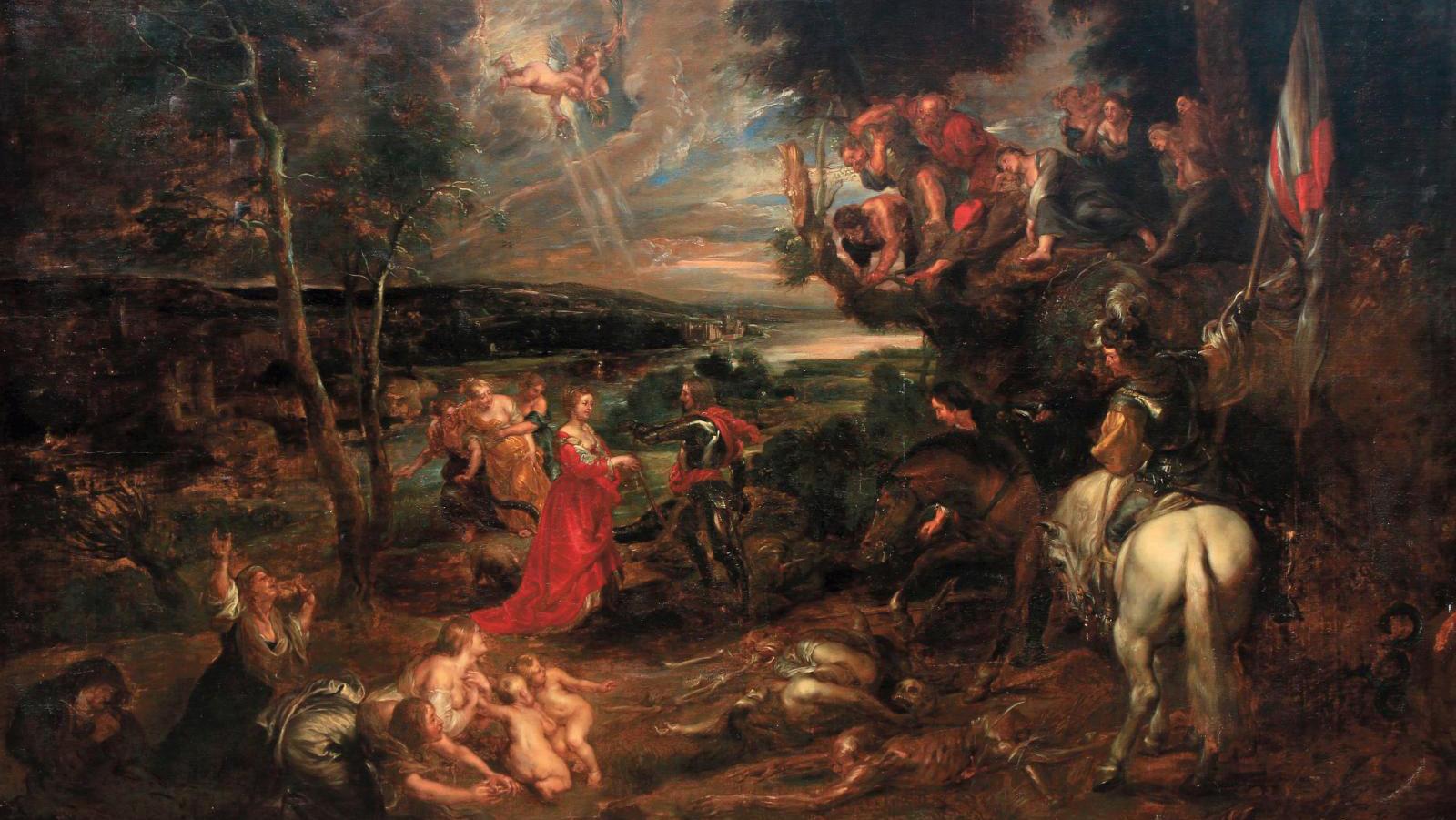 Studio of Peter Paul Rubens (1577-1640), Allegory with Saint George and the Dragon... A Merry Menagerie from Rubens to John Lewis-Brown