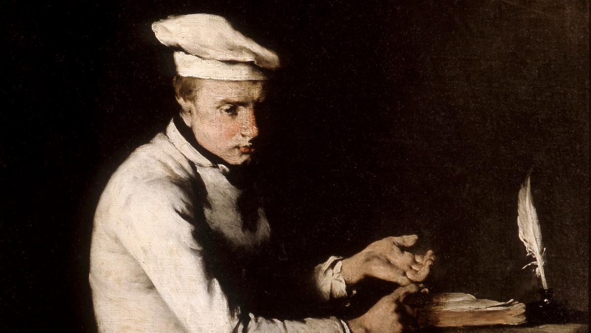 Théodule Ribot, Le Cuisinier comptable, 1862, huile sur toile, 47 x 38 cm, musée... Le clair-obscur selon Théodule Ribot à Toulouse