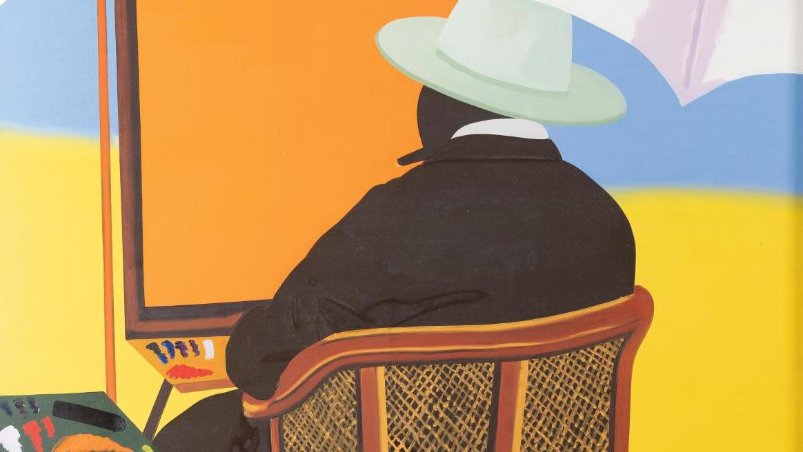 Eduardo Arroyo (1937-2018), Saint-Jean-Cap-Ferrat, 1969 – W. Churchill peintre, huile... Eduardo Arroyo, Niki de Saint Phalle, César