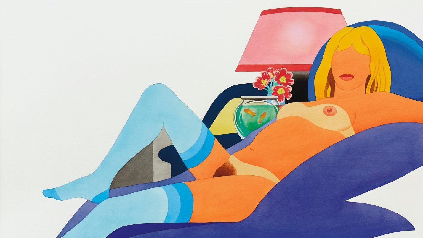 Tom Wesselmann (1931-2004), Stockinged Nude with Fishbowl, 1982, pencil and diluted... Tom Wesselmann’s Pop Odalisque 