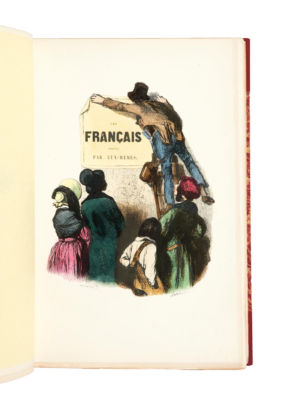 Les Français peints par eux-mêmes. Encyclopédie morale du XIXe siècle et Le Prisme (Paris, 1840-1842), soit 9 volumes grand in-8°, demi-ma