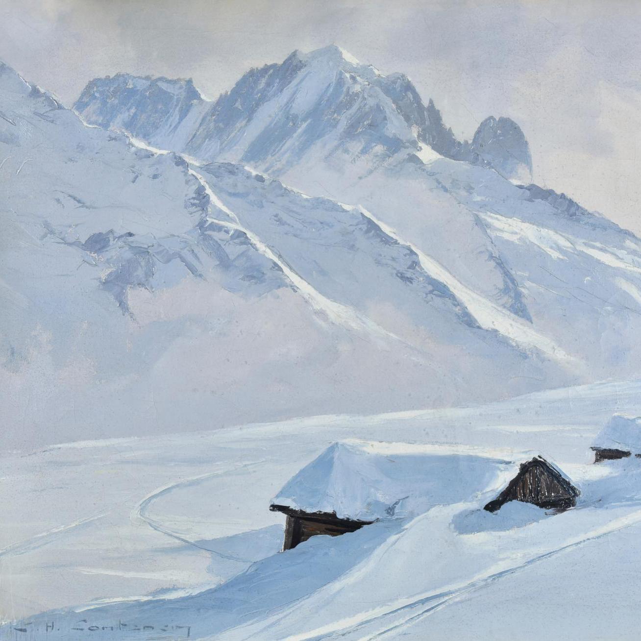 On the Snowy Peaks with Mountaineer Painter Charles-Henry Contencin. - Lots sold