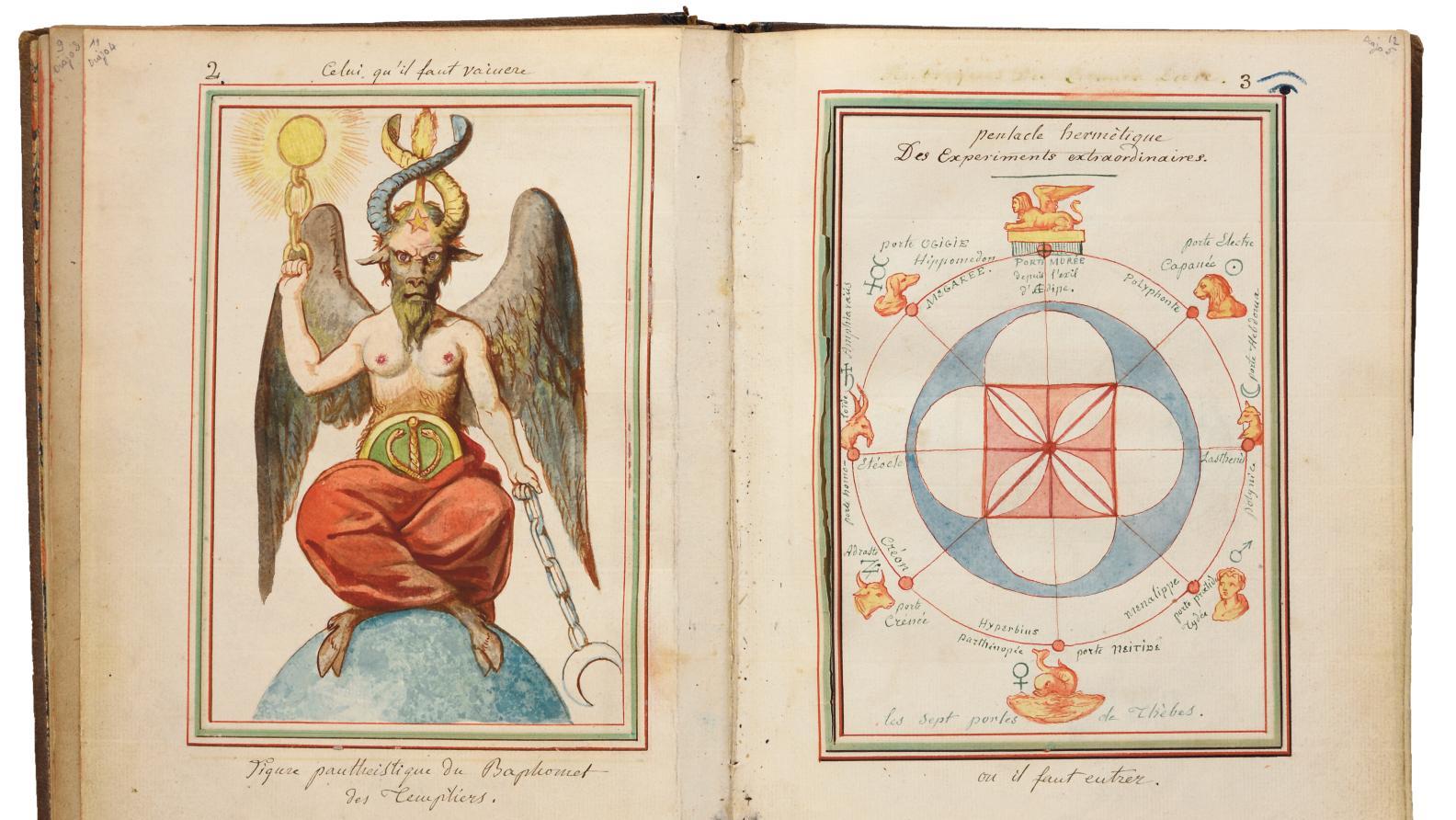 Éliphas Lévi (1810-1875), Les Clavicules de Salomon, manuscrit daté 1860, un volume... Éliphas Lévi, père de l’occultisme moderne