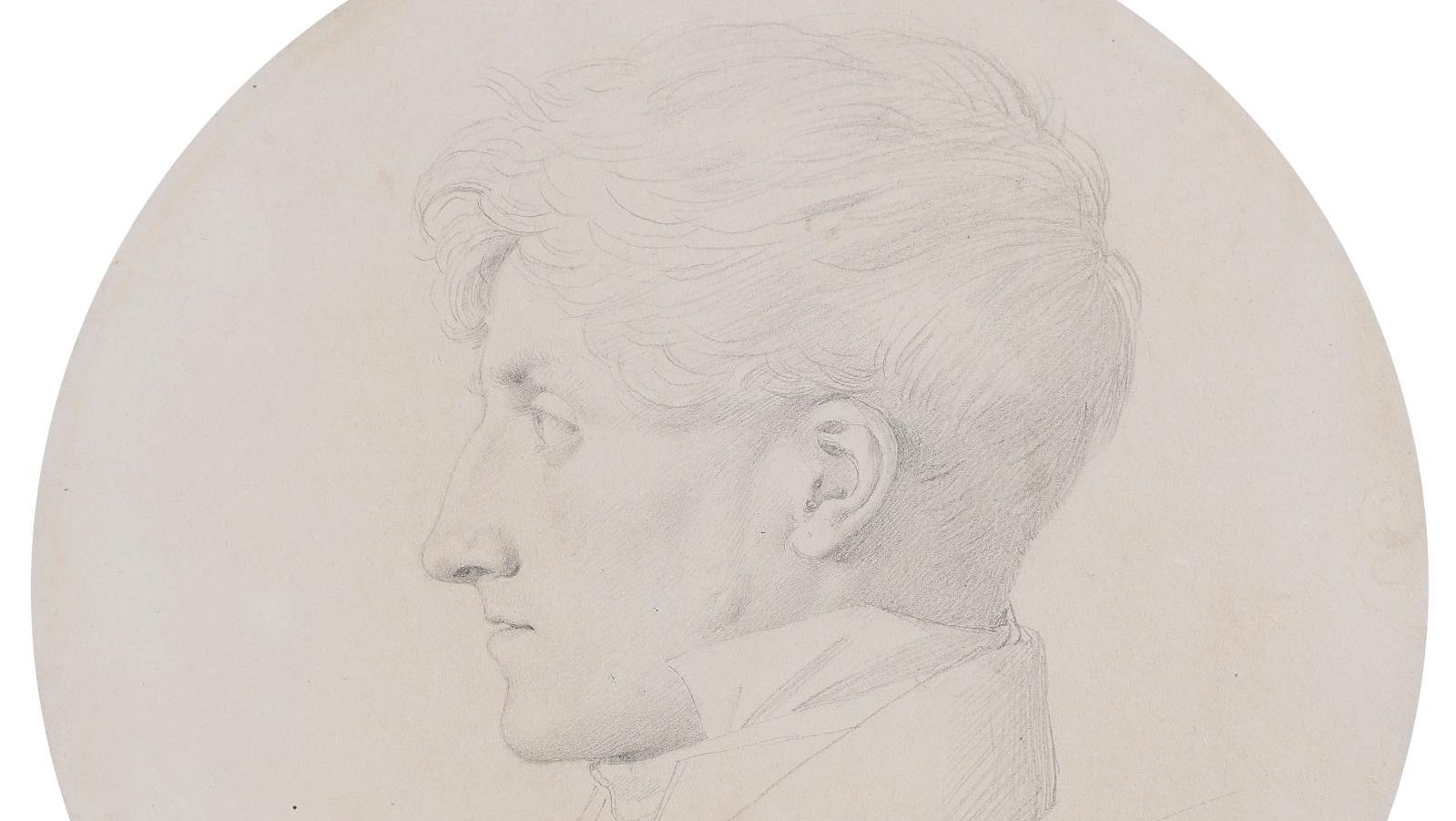 Jean Auguste Dominique Ingres (1780-1867), Half-Length Portrait in Profile Facing... Ingres' Best Profile 
