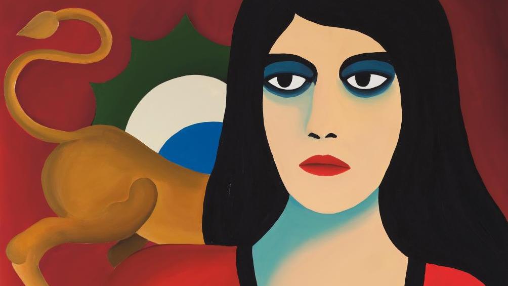 Marjane Satrapi (née en 1969), Sphinge, 2020, acrylique sur toile, 160 x 100 cm (détail).... Le grand retour de la Biennale, foire française de référence 