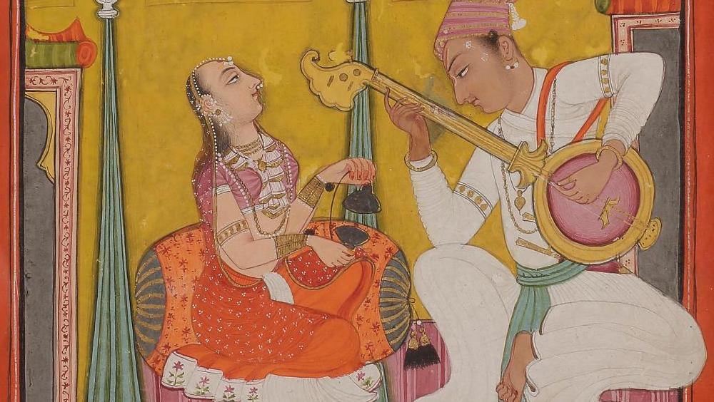 Inde, 1690-1720, Chamba ou Bilaspur. Illustration tirée d’un ragamala figurant un... L’Inde de Marie-Christine David