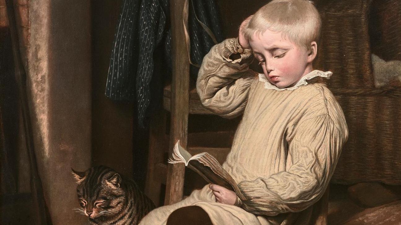 Jacques-Laurent Agasse (1767-1849), Le Mot difficile, vers 1820, huile sur toile... Jacques-Laurent Agasse et les soucis du jeune âge