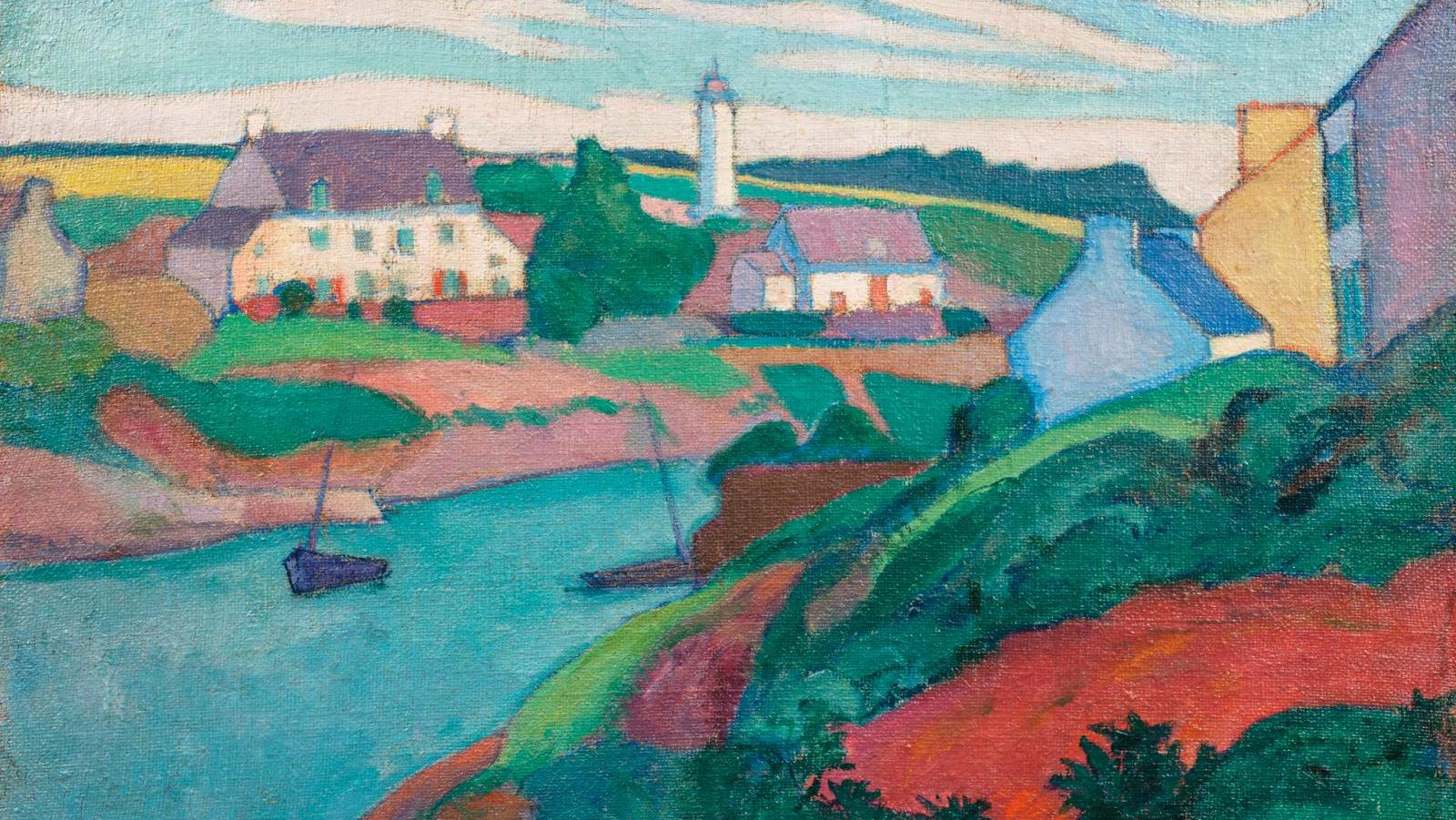 Henri Hayden (1883-1970), L’Anse de Doëlan à Clohars-Carnoët, 1908, huile sur toile,... Deux polonais épris de Bretagne