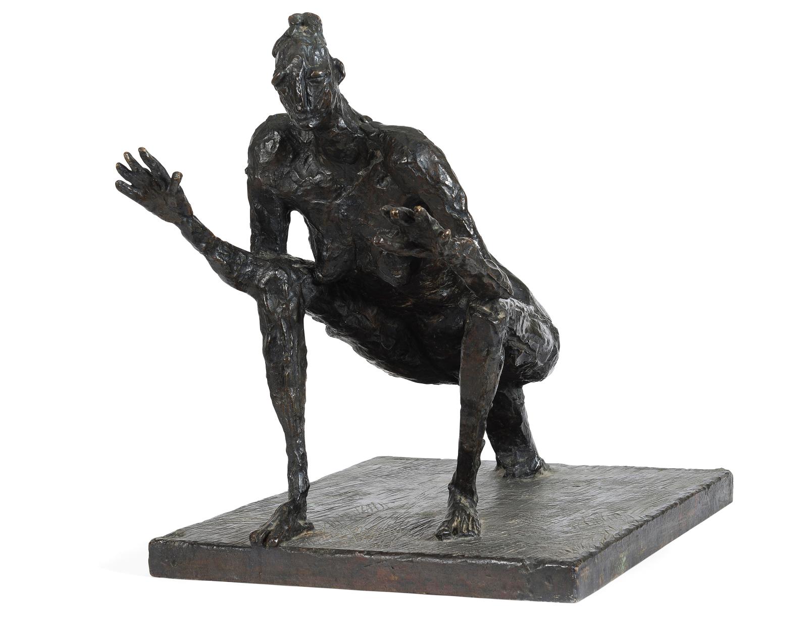 Germaine Richier (1902-1959), La Sauterelle moyenne, 1945, épreuve en bronze à patine brun foncé, justifiée HC3, cachet du fondeur Valsuan