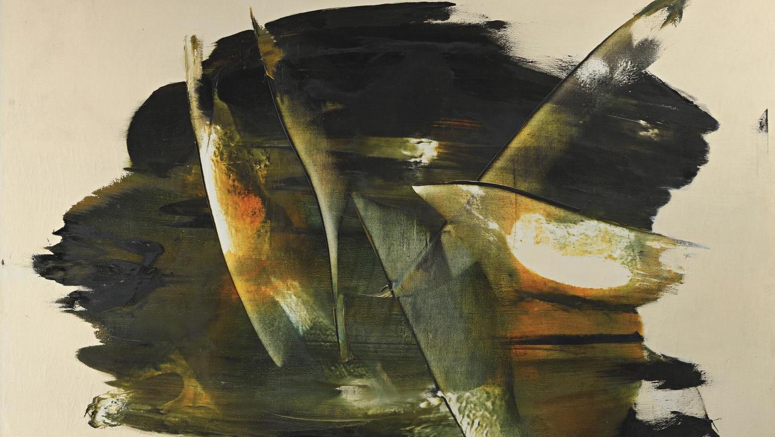 Judit Reigl (1923-2020), Harmonisation, 1961, huile sur toile, 127 x 145 cm. Adjugé :... Judit Reigl, grande dame de l’abstraction