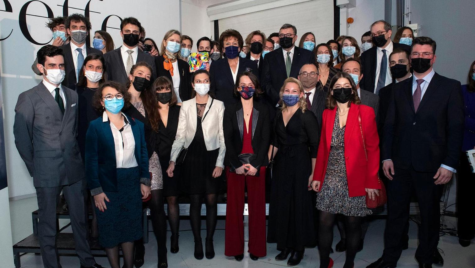 Roselyne Bachelot, ministre de la Culture, Laurent Le Bon, président du Centre Pompidou... Mme Roselyne Bachelot-Narquin s'adresse aux futurs commissaires-priseurs