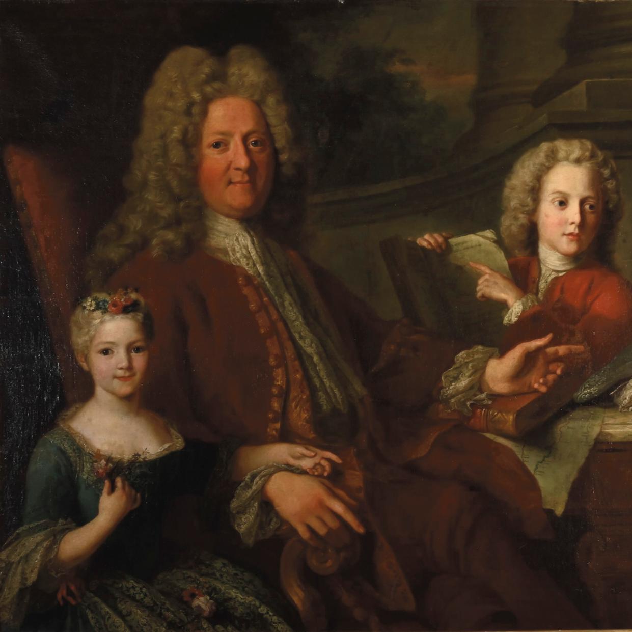 Un portrait familial attribuée à Alexis Simon Belle - Avant Vente