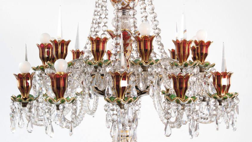 Cristallerie Baccarat, dernier quart du XIXe siècle, lustre en cristal taillé à vingt-quatre... Baccarat, Picabia et Bouguereau