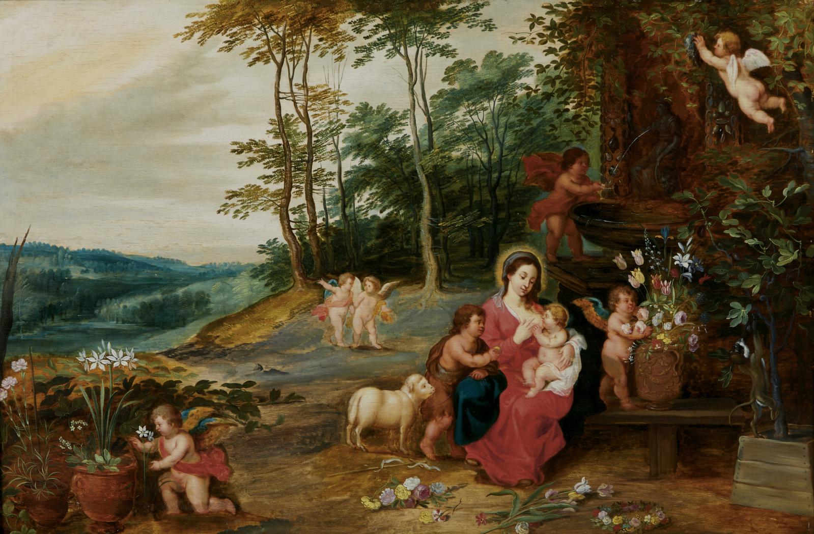La Vierge, l’Enfant et saint Jean-Baptiste au jardin