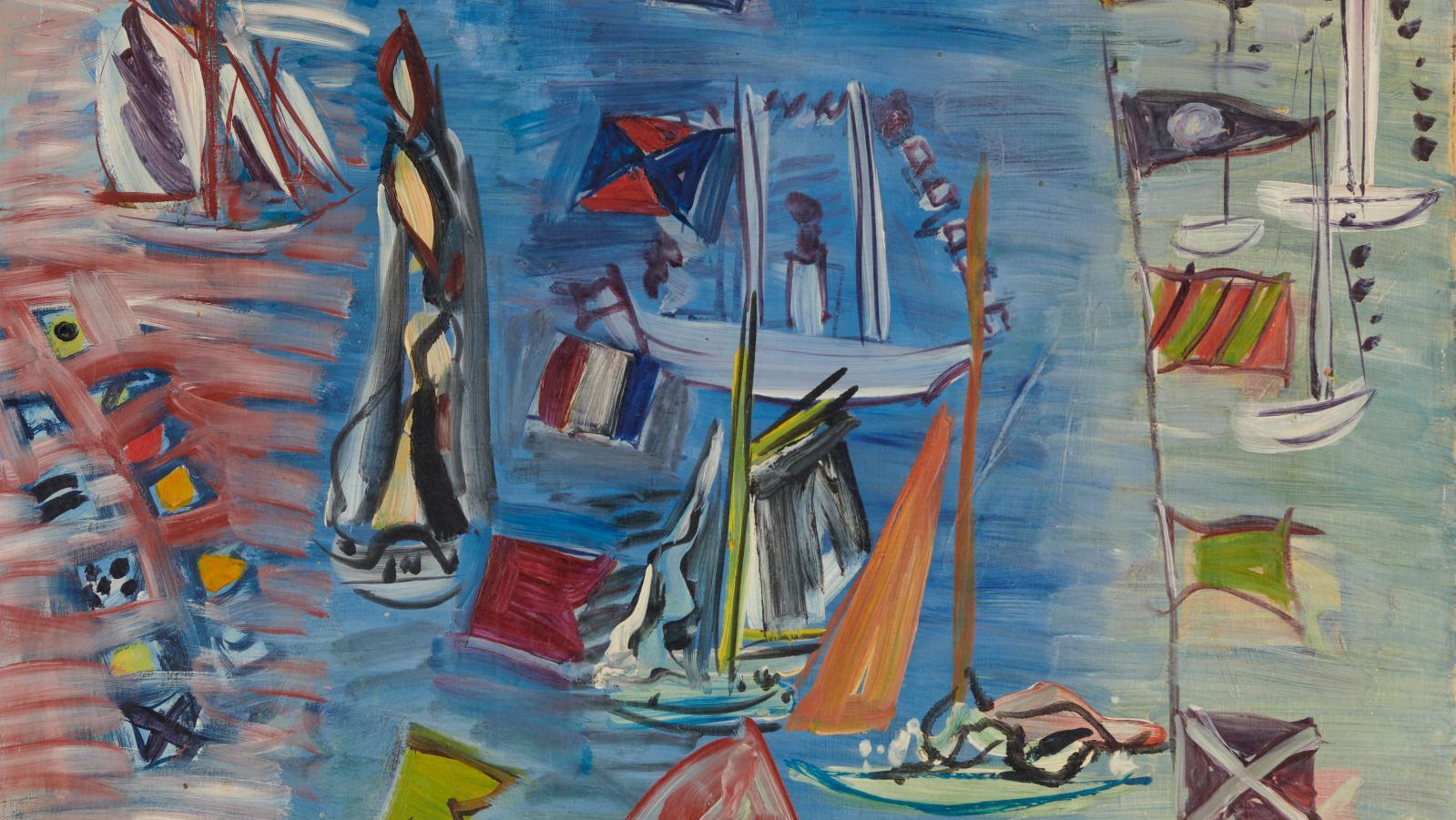 Raoul Dufy (1877-1953), Régates à Cowes, 1929, huile sur toile, 45,5 x 54,5 cm (détail).Estimation... Dufy célèbre les régates d’outre-Manche