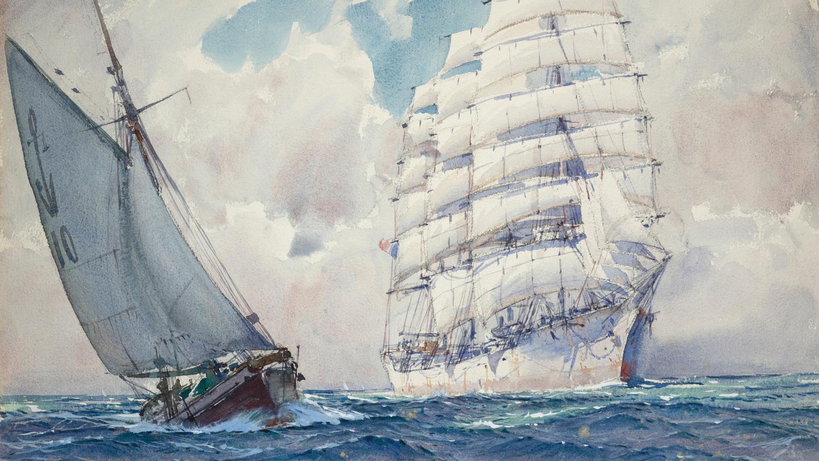 Paul Emmanuel Durand Coupel de Saint-Front dit Marin-Marie (1901-1987), Le Quatre-Mâts... Une flotte à bonne école
