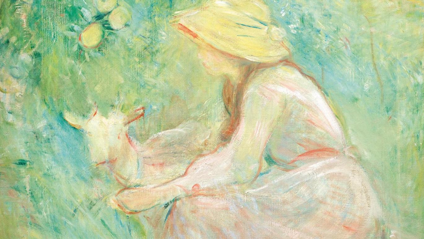 Berthe Morisot (1841-1895), Fillette à la chèvre, Julie Manet, Mézy, 1891, huile... Picasso, Caillebotte, Marquet, Chagall, Morisot...