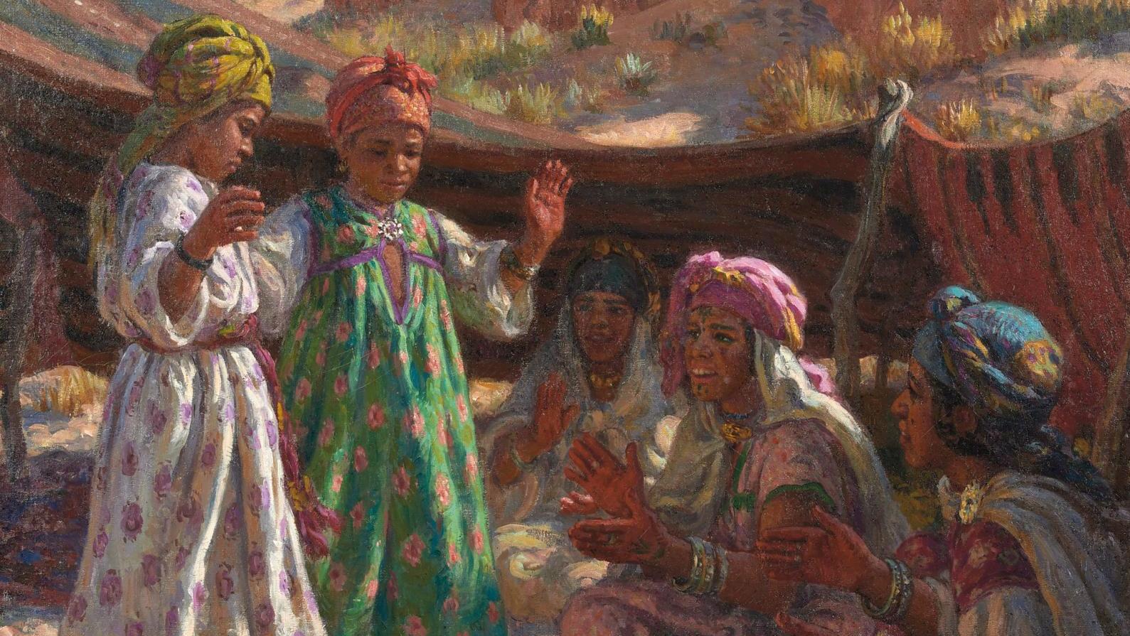 Étienne Dinet (1861-1929), Fillettes dansant, 1911, huile sur toile, 65 x 79 cm.... Danses orientales d'Étienne Dinet
