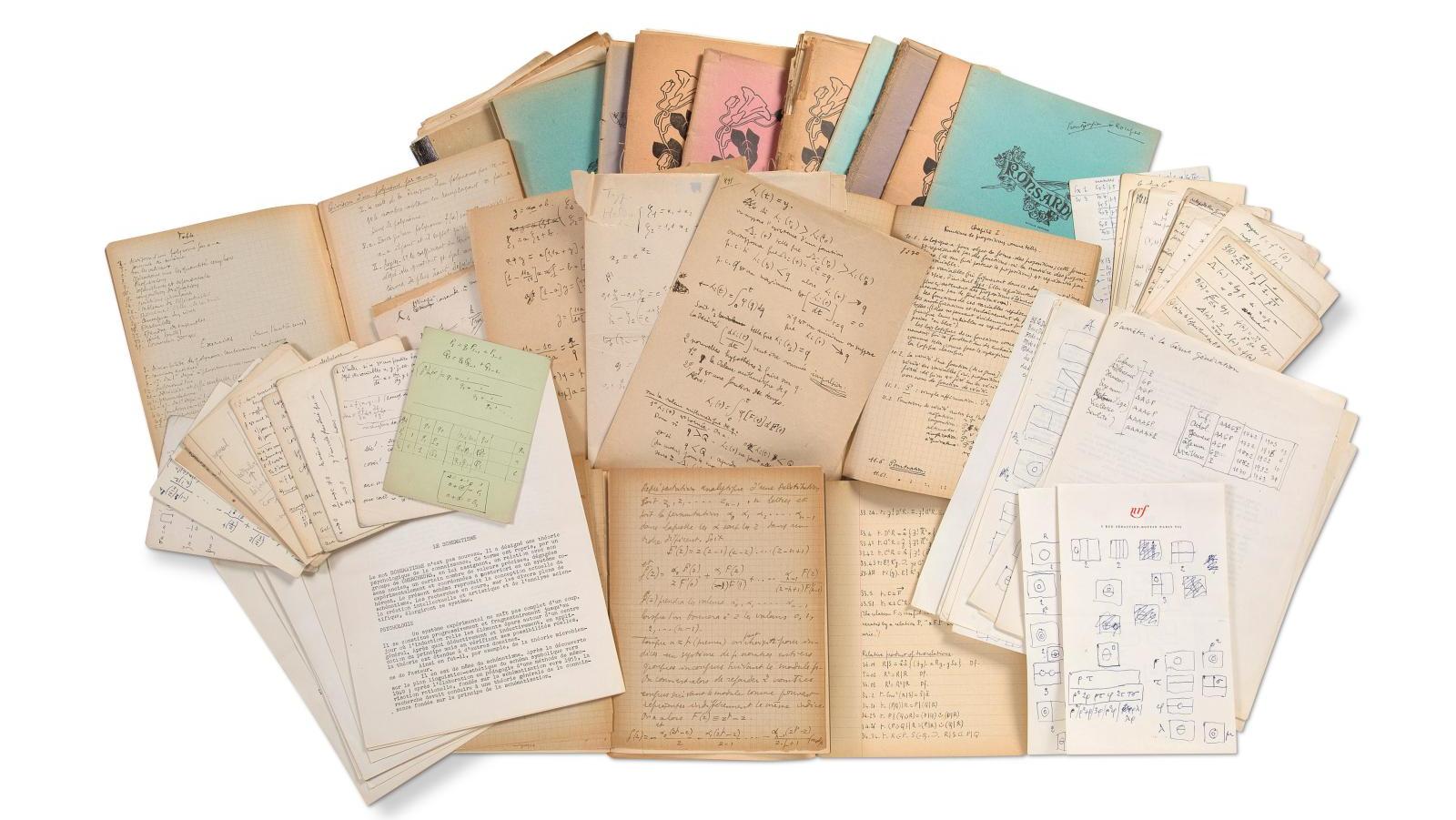 Raymond Queneau (1903-1976), manuscrits autographes sur les mathématiques, environ... Les mille et une facettes de Raymond Queneau