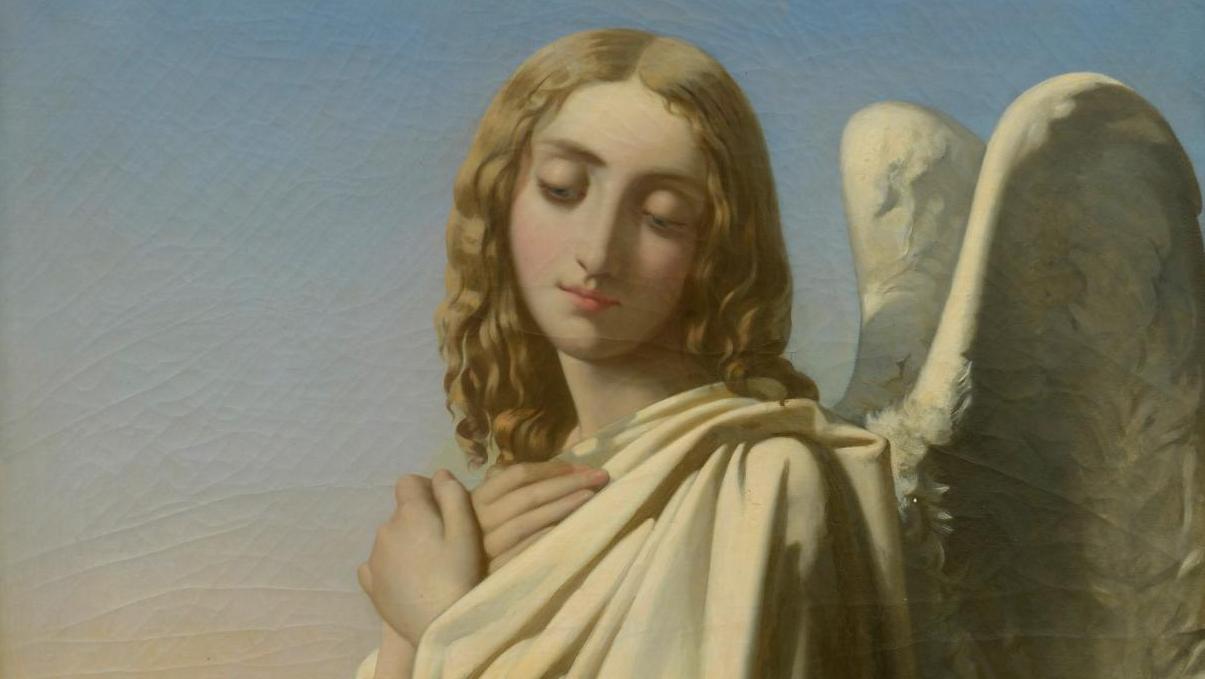Henri Lehmann (1814-1882), Étude d’anges, 1843, huile sur toile, 99 x 74,5 cm. Adjugé :... Château de Villepreux,  clap 2