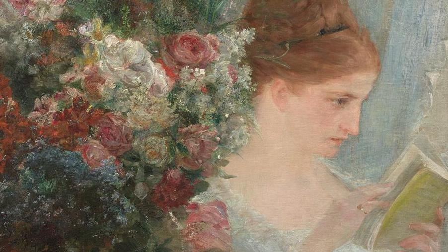 Marie Bracquemond (1841-1916), Femme lisant, huile sur toile, 92 x 73 cm. Adjugé :... Bracquemond, prénom Marie
