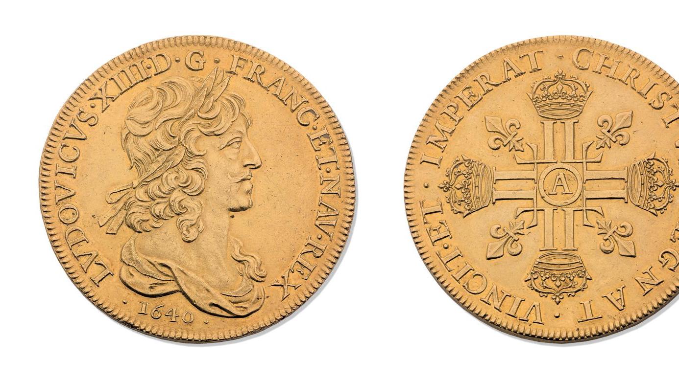 Louis XIII (1610-1643). 10 louis d’or au buste lauré et drapé, au revers une croix... Un louis d’or qui en vaut bien dix