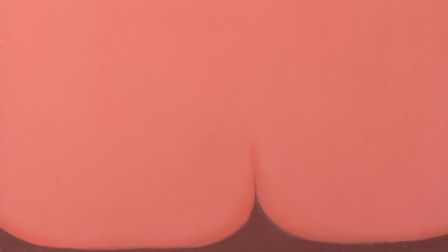 Huguette Caland (née en 1931), Sans titre, 1971, huile sur toile, 96 x 96 cm. Adjugé :... Succession Raoul-Jean Moulin