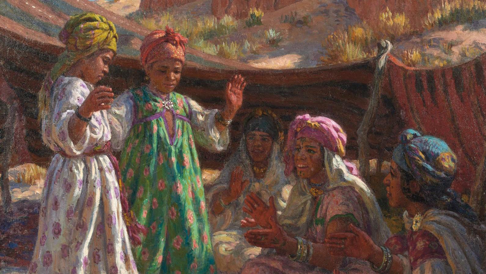 Étienne Dinet (1861-1929), Fillettes dansant, (Dancing Girls), 1911, oil on canvas,... The Orientalist Dances of Etienne Dinet