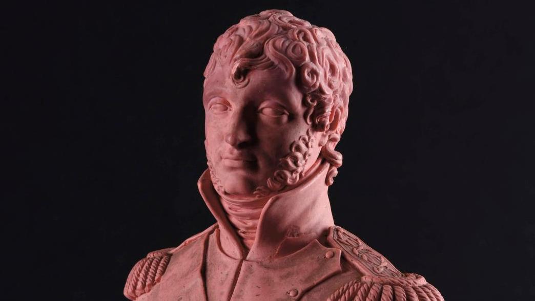 Martin Guillaume Biennais (1764-1843), modèle en cire rose du buste de Joachim Murat... Le clan napoléonien par Guillaume Biennais