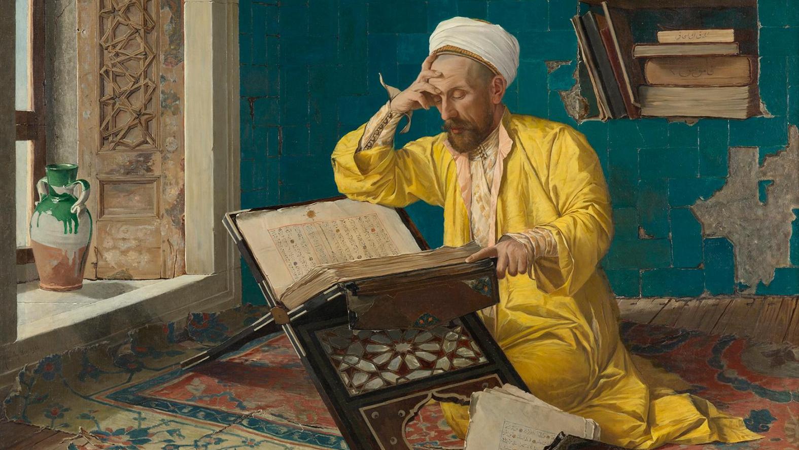 Osman Hamdi Bey (1842-1910), Méditation sur le Coran, 1902. Photo : Johannes Stoll/Belvedere,... Raden Saleh, Osman Hamdi Bey, Hakob Hovnatanyan