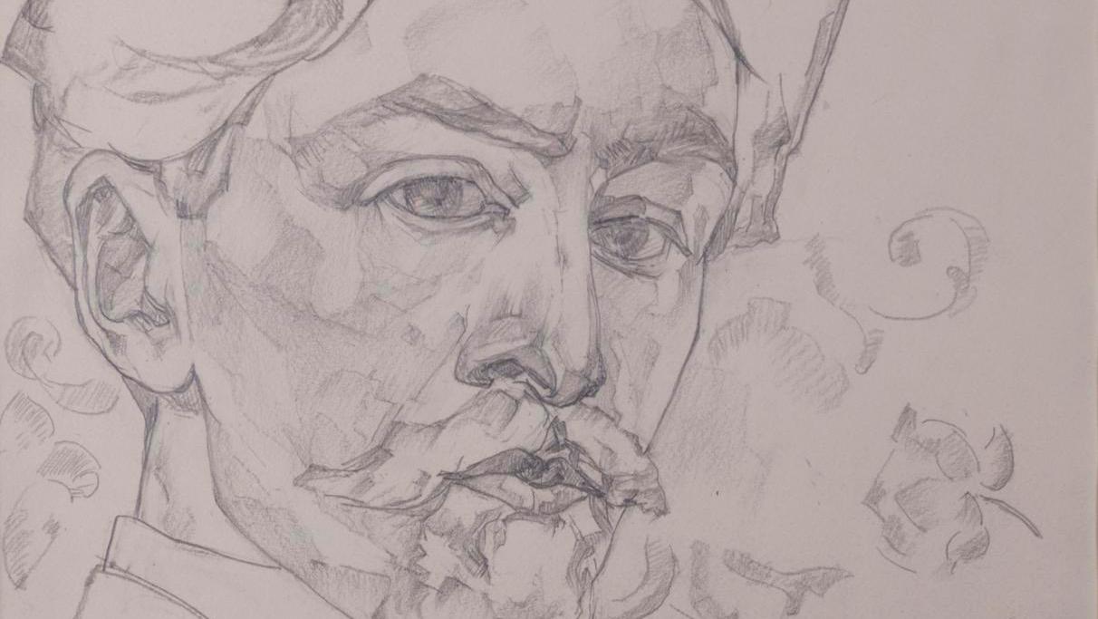 Léopold Survage (1879-1968), Self-Portrait, 1909, graphite, 33.5 x 25.5 cm/13.18... Léopold Survage: A Panorama of a Career in 70 Works