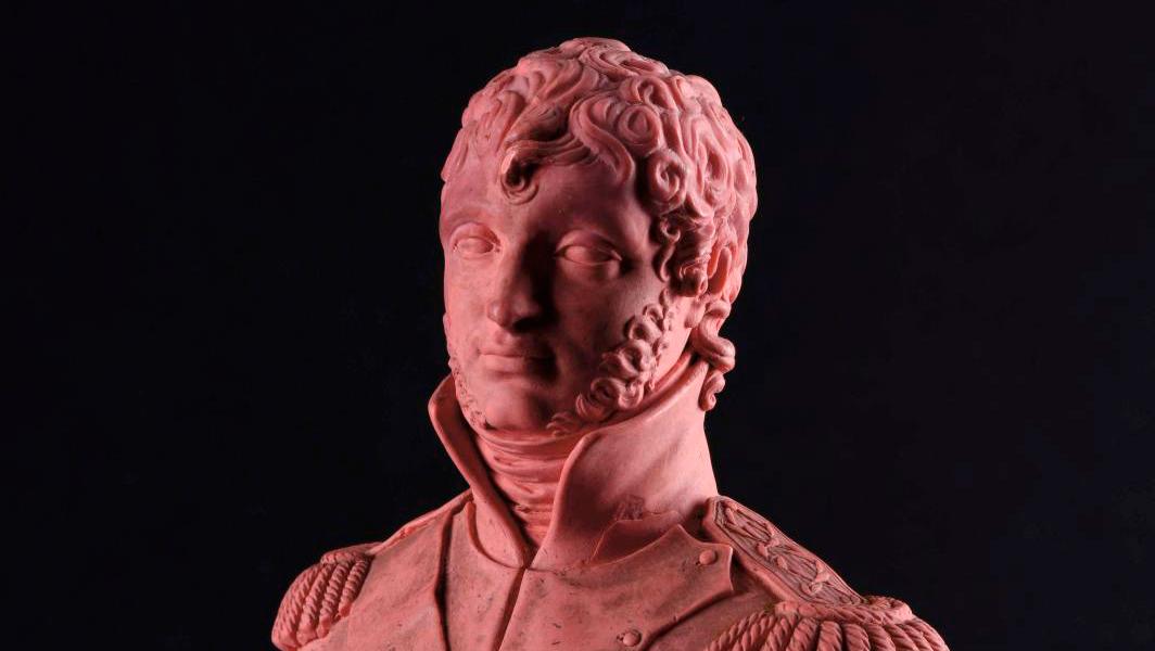 Martin Guillaume Biennais (1764-1843), pink wax model of the bust of Joachim Murat... Martin-Guillaume Biennais: Serving Napoleonic Clan