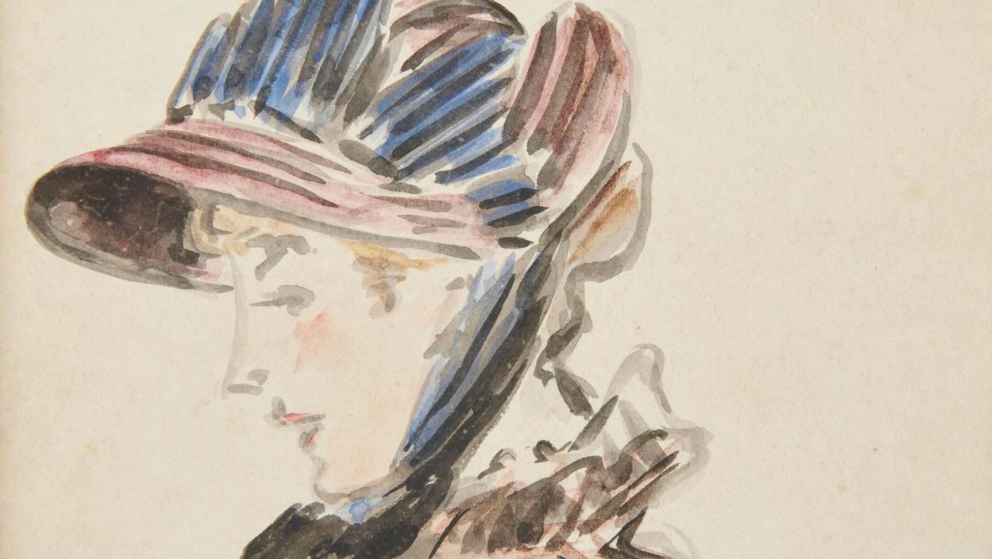 Édouard Manet (1832-1883), Femme au chapeau - Mademoiselle Marguerite, été 1880,... Délicate Marguerite par Édouard Manet