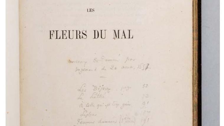 Charles Baudelaire (1821-1867), Les Fleurs du mal, Paris, Poulet-Malassis et de Broise,... Charles Baudelaire en haut de l’affiche
