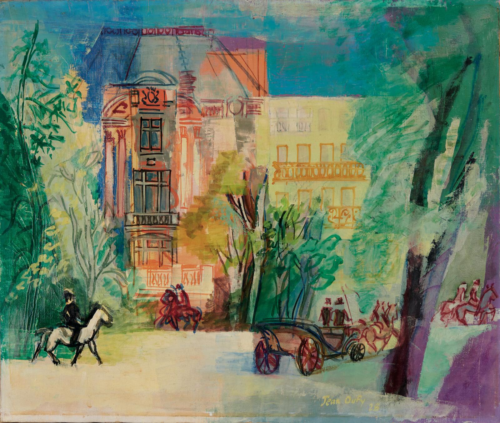 Le frère de Raoul Dufy, Jean (1888-1964), était aussi de la vacation, grâce à toile caractéristique de sa manière synonyme de joie de vivr