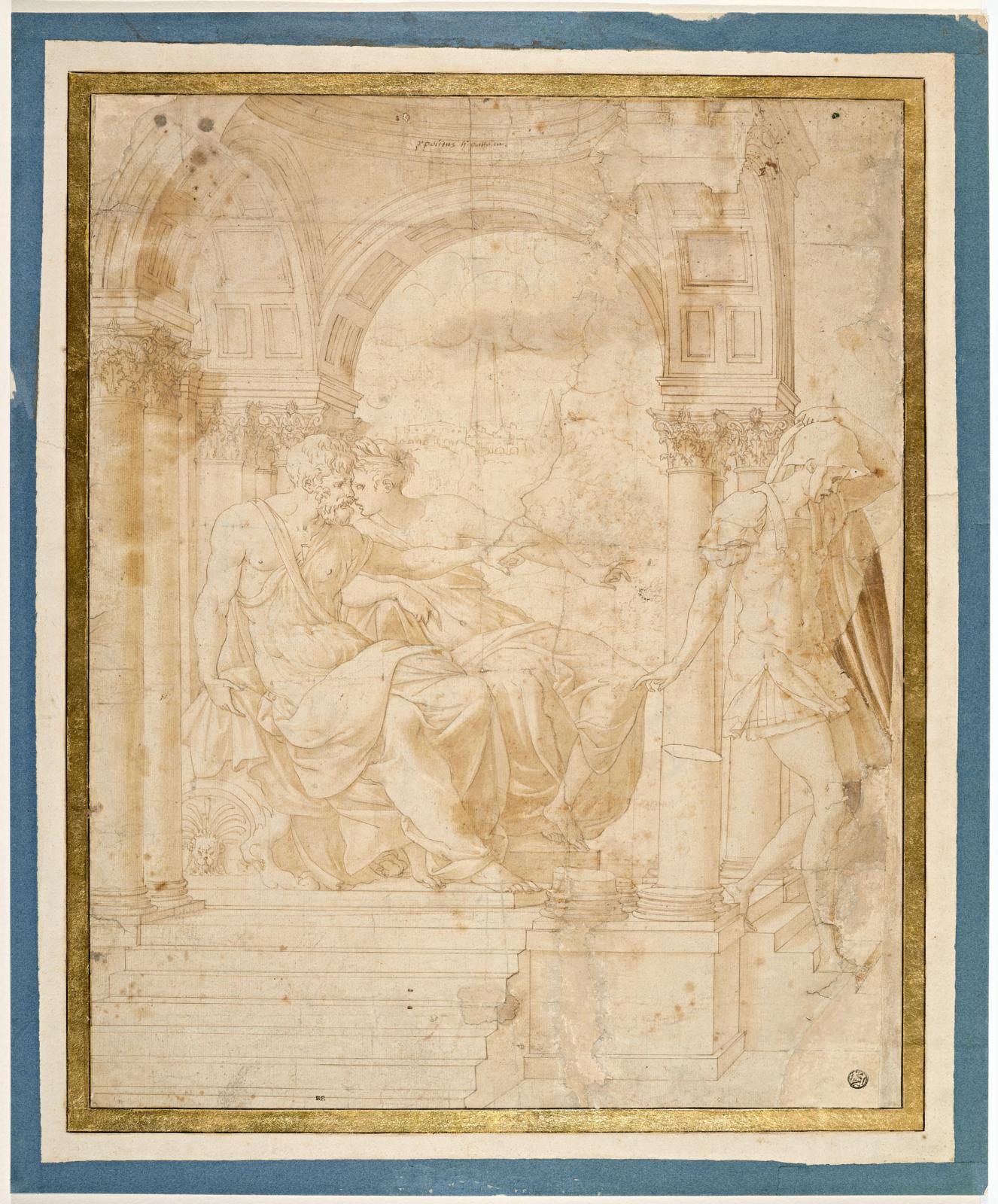 Francesco Primaticcio, dit le Primatice (1504-1570), Hippolyte accusé par Phèdreauprès de Thésée, Paris (détail), musée du Louvre, départe