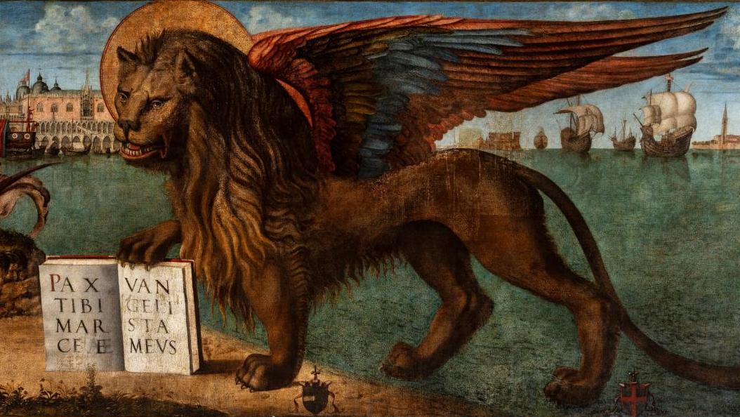 Vittore Carpaccio (c. 1465-c. 1525), Leone di San Marco andante "da tera e da mar",... Venetia 1600. Births and Rebirths