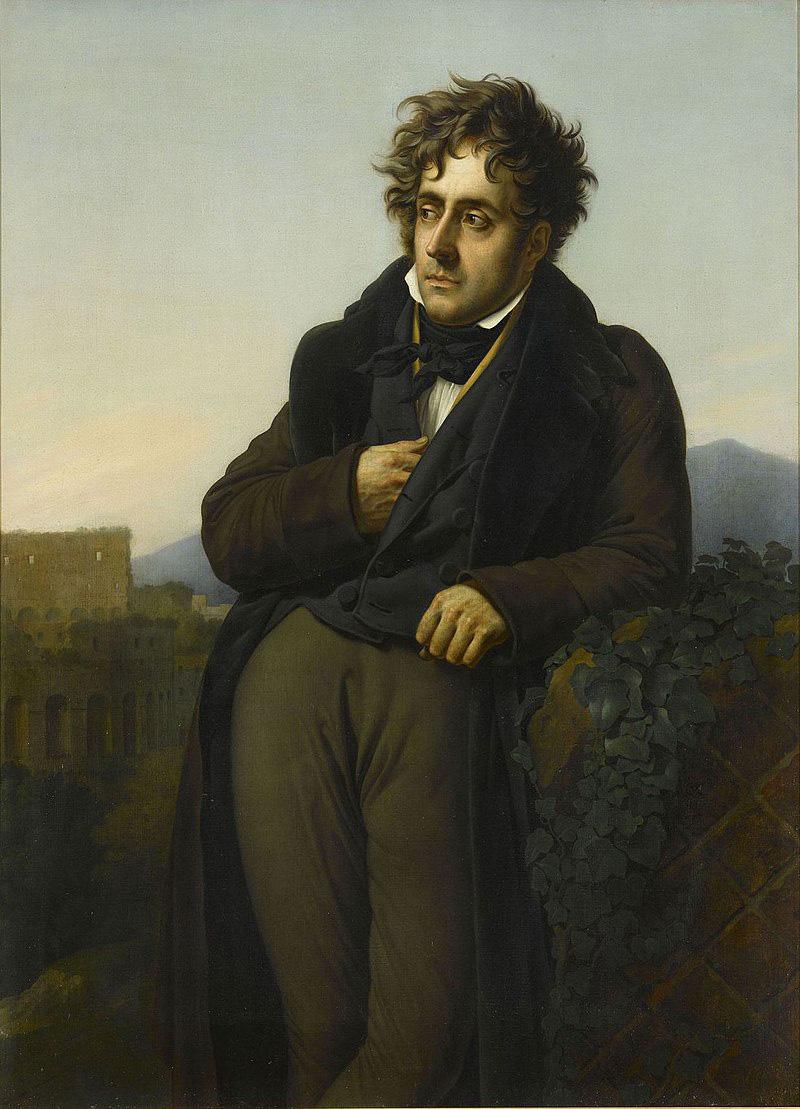 Anne-Louis Girodet de Roussy-Trioson, Chateaubriand Meditating on the Ruins of Rome, oil on canvas, after 1808, 130 cm x 96 cm/51.1 x 37.7
