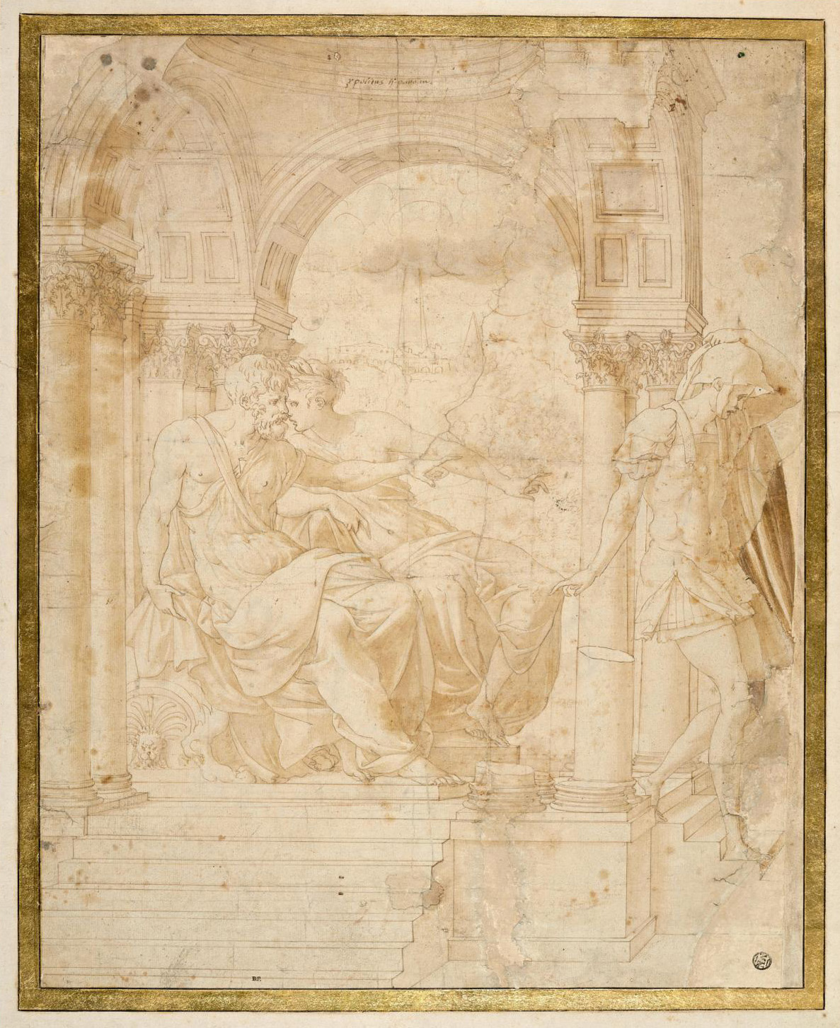 Francesco Primaticcio (1504-1570), Hippolyte accusé par Phèdre auprès de Thésée (Hippolytus accused by Phaedra before Theseus), Paris, Mus
