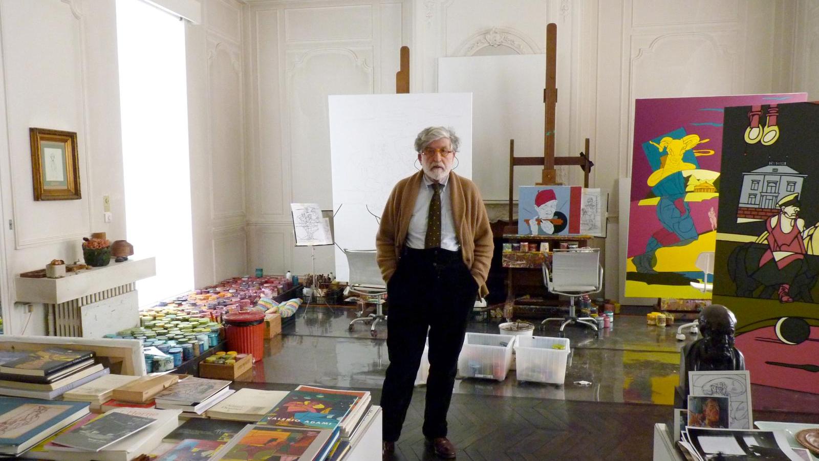 Valerio Adami dans son atelier à Paris, 2018. Valerio Adami, une cartographie intérieure