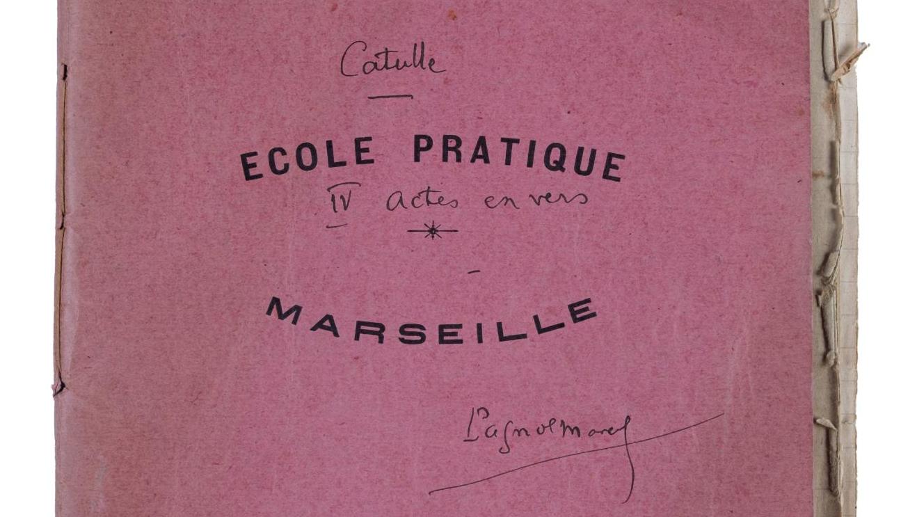 Marcel Pagnol (1895-1974), ensemble de deux manuscrits de jeunesse, Catulle de 1916... De Marcel Pagnol pour son maître