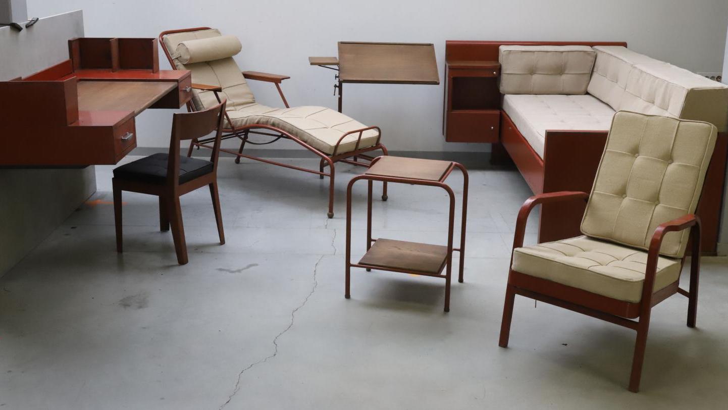   A Furniture Set by Jean Prouvé for the Martel-de-Janville Sanatorium